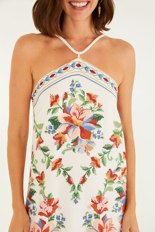 Vestido Corto Estampado Brisa Serena