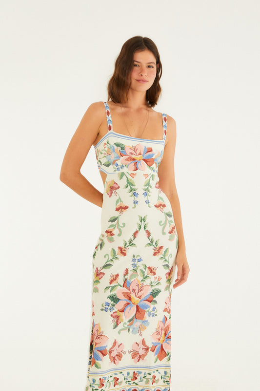 Vestido Midi Estampado Brisa Serena