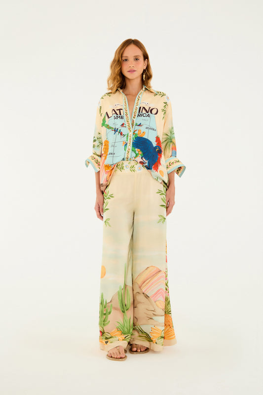 Camisa Estampada Mapa América Latina