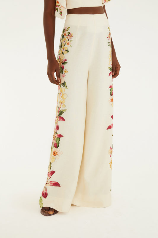 Pantalones anchos Estampado floral de Mali