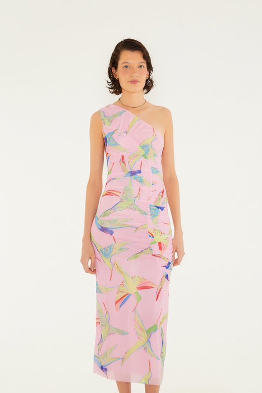 Vestido de tul Estampado colibrí