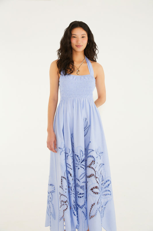 Vestido Barrado De Richelieu Aquaflora