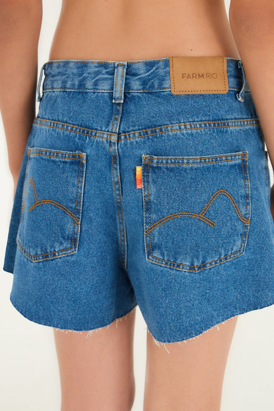 Shorts de jeans acampanados