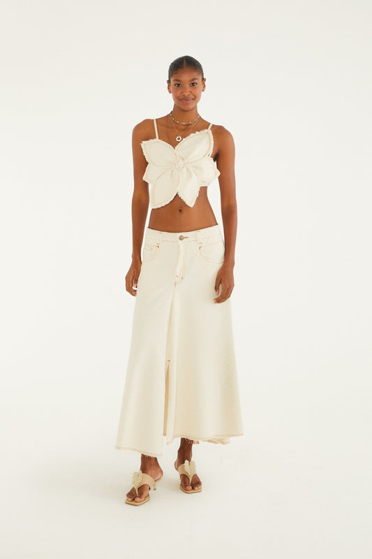 Falda de Jean Blanca