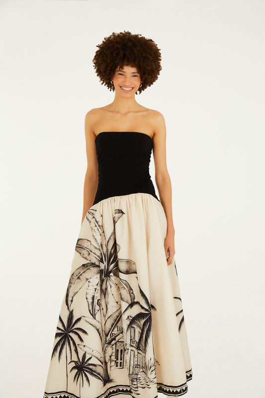 Vestido Midi Estampado Vila Teresa