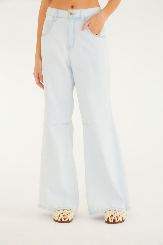Pantalón de Jeans Média Boca Larga