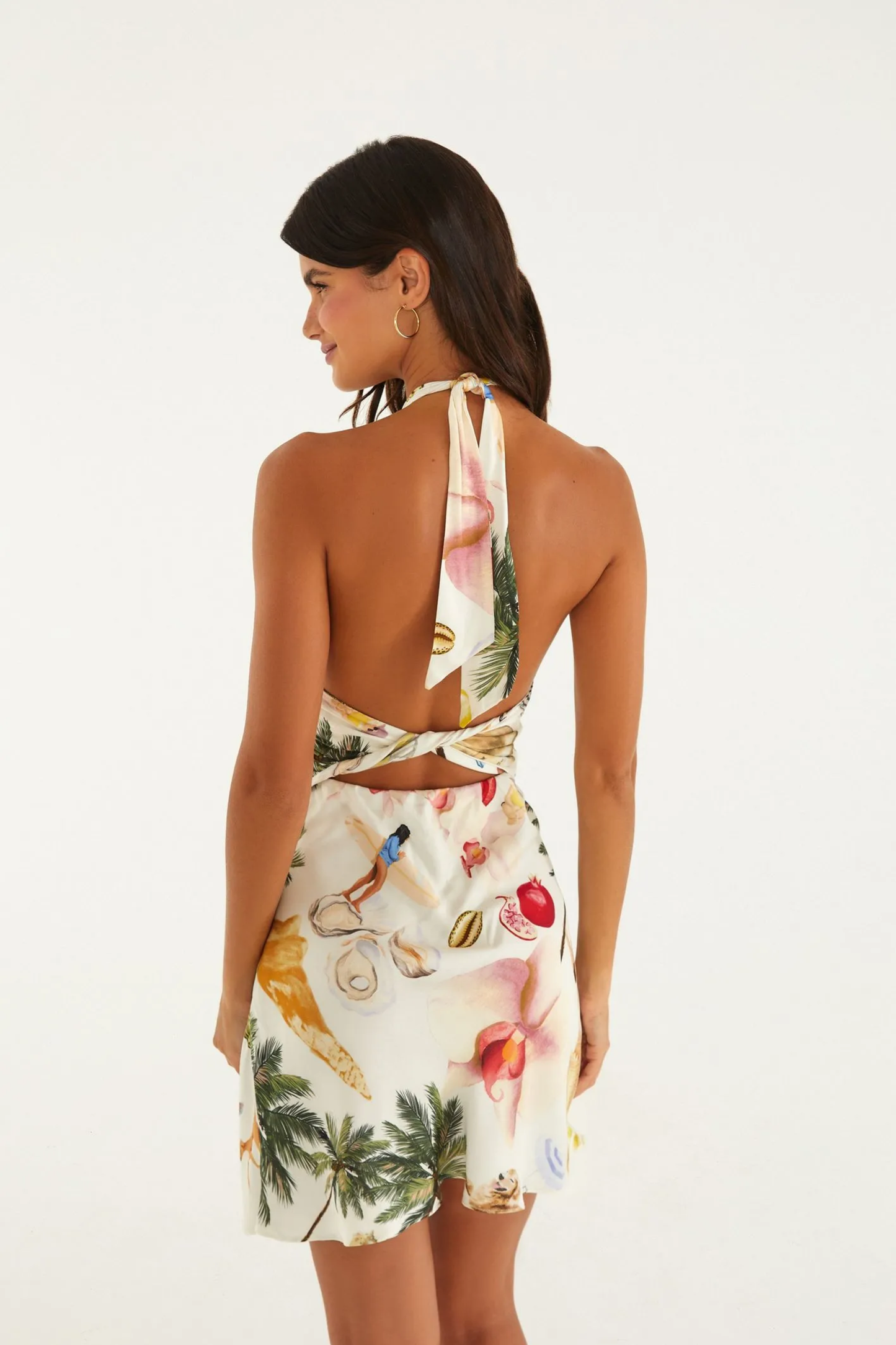 Vestido Corto Estampado Colagem Carioca