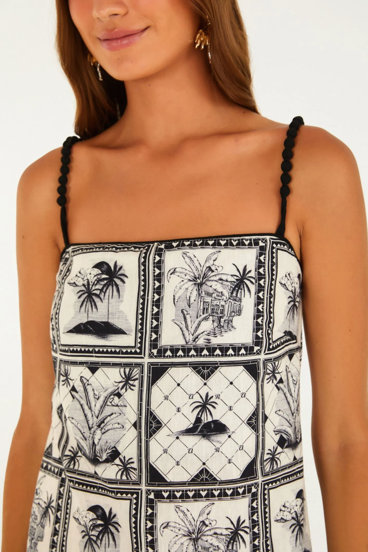 Vestido Cropped Estampado Rio Clássico