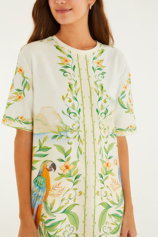 Vestido T-Shirt Básico Estampado Respiro De Rio