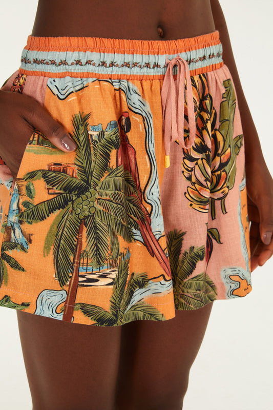 Shorts Estampado Rota Da Praia