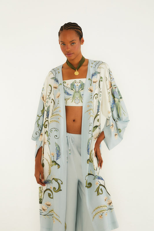 Kimono Maxi Estampado Milena