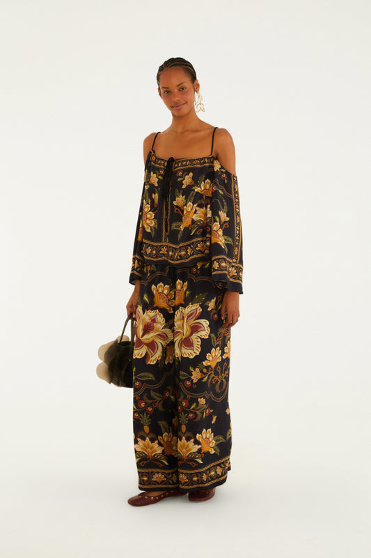 Blusa Estampada Jardim Majestoso