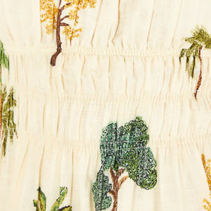 Vestido Cropped Estampado Borda Árvore
