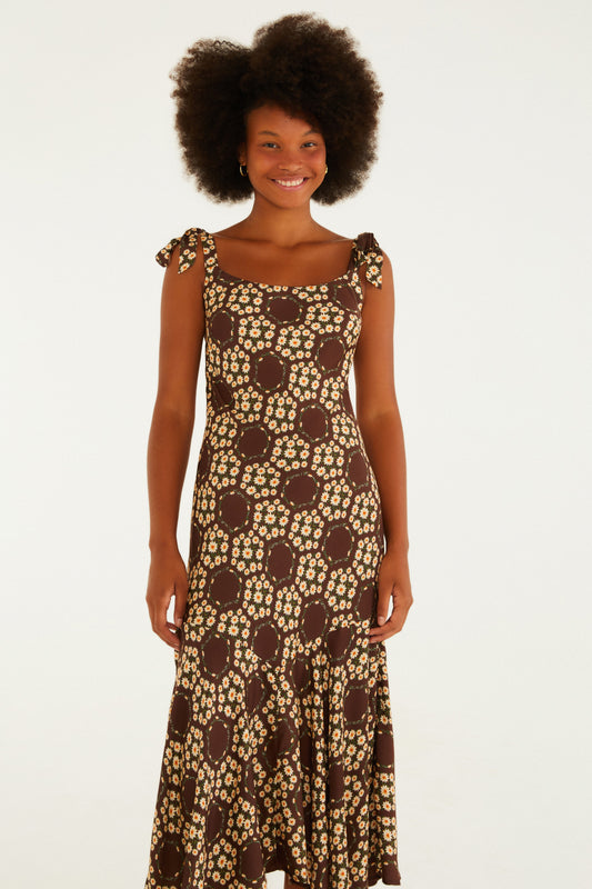 Vestido Largo Estampado Farm Clube