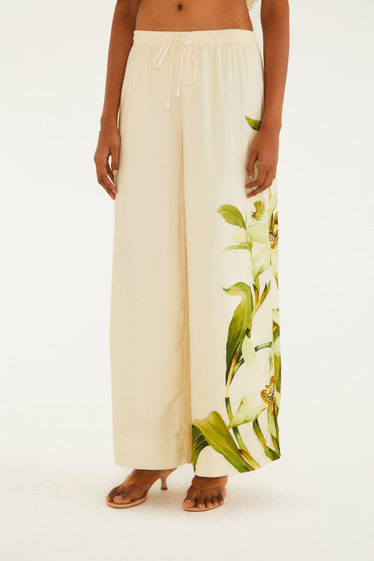 Pantalón Estampada Floral Orquídea