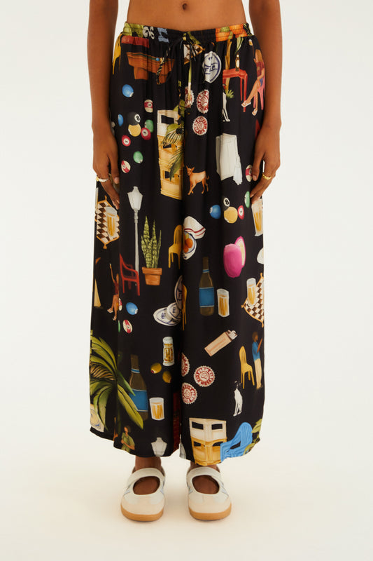 Pantalón Pantalona Estampada Boteco Carioca