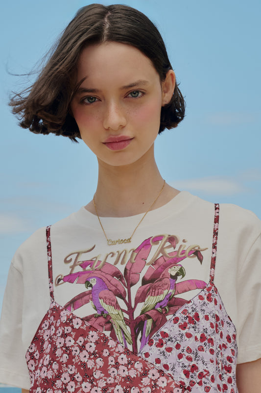 Vestido Midi T-Shirt Estampado Bananeira Farm Rio