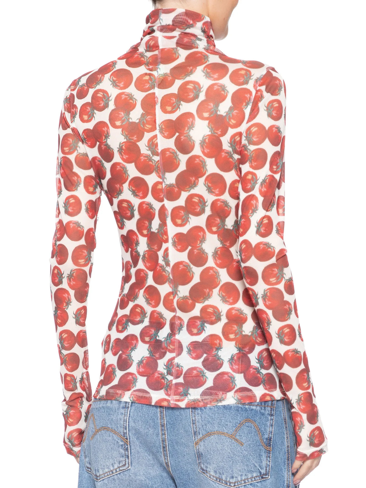 Blusa Tul Estampada Maxi Tomate