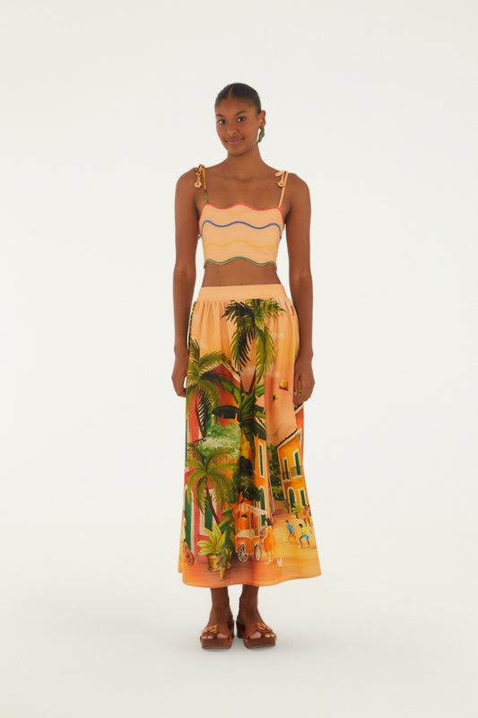 Blusa Tirantes Estampada Vila Rio