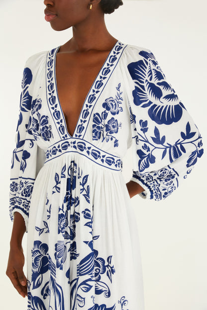 Vestido Maxi Estampado Bird Night