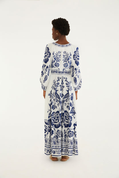 Vestido Maxi Estampado Bird Night