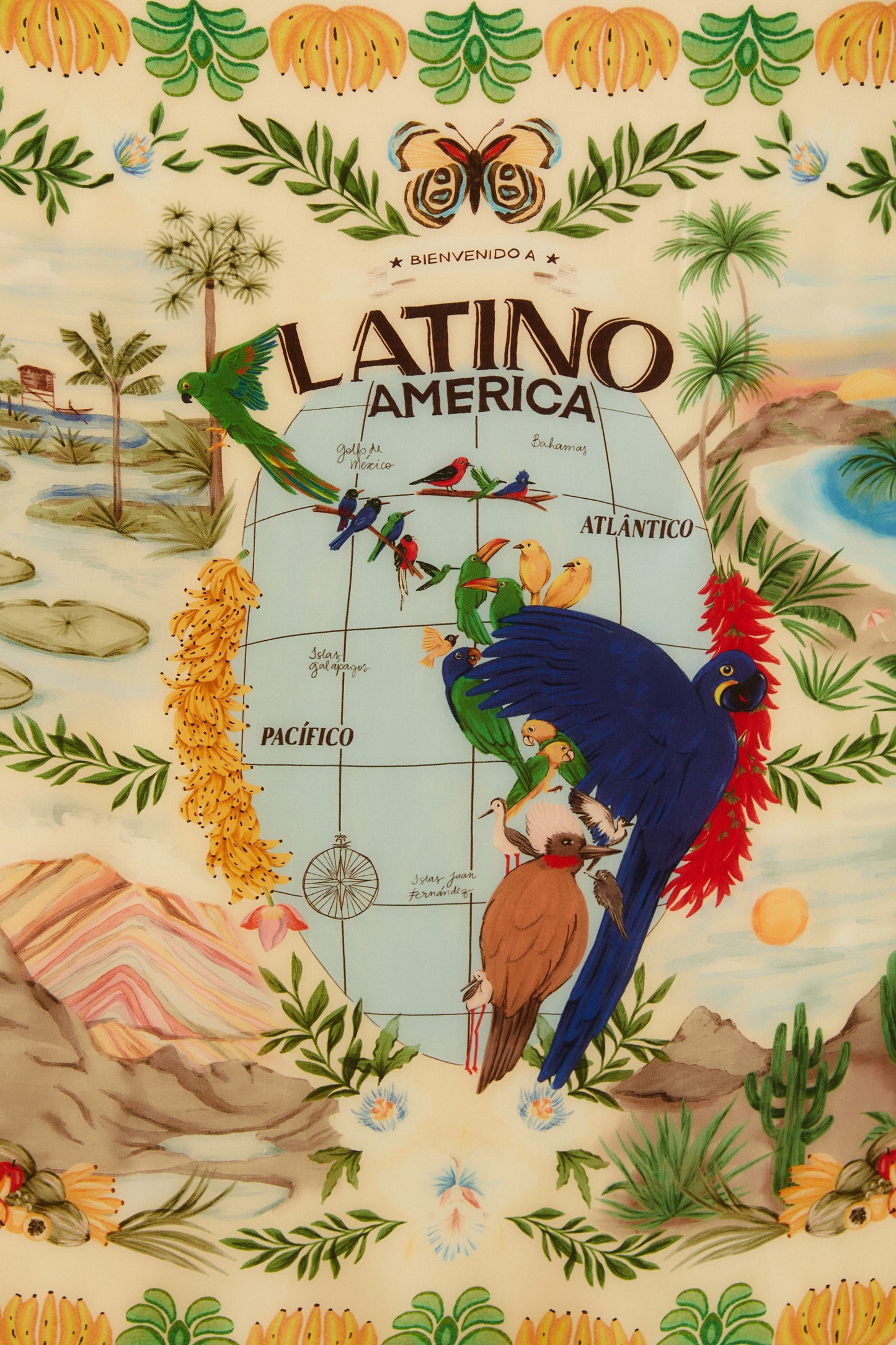 Pañuelo América Latina Pintado