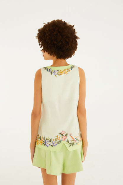 Chaleco  Estampado floral natural