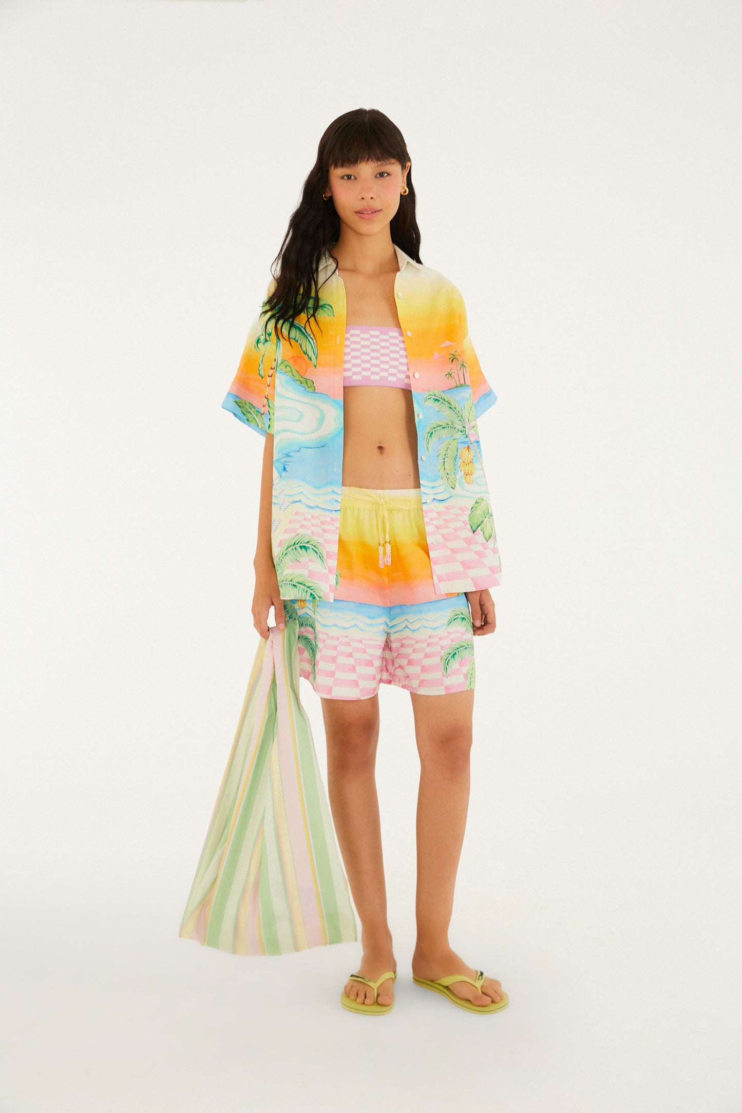 Shorts  Estampado paisaje solar