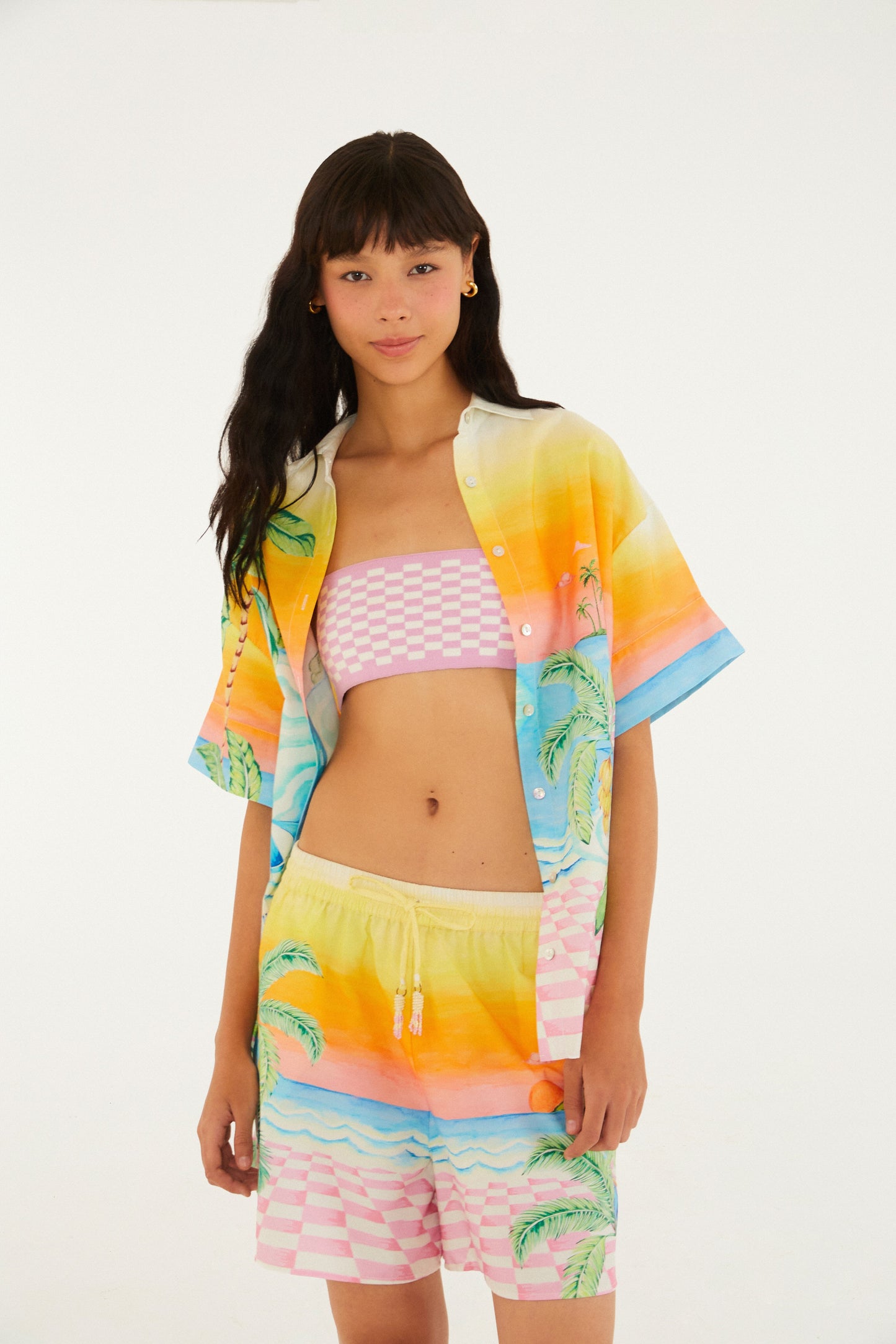 Shorts  Estampado paisaje solar