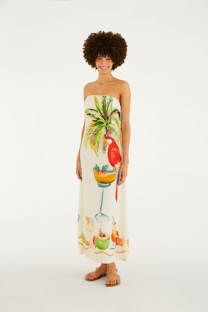 Vestido Tubo Estampado Cóctel
