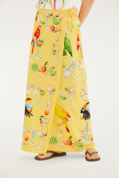 Falda Estampado  Lazo y pañuelo amarillo