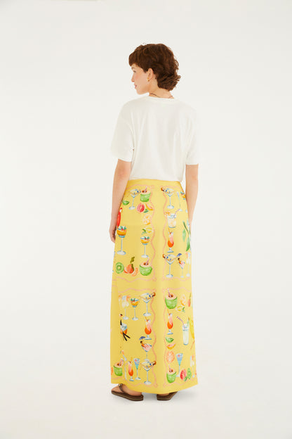 Falda Estampado  Lazo y pañuelo amarillo