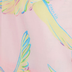 Vestido  Lazo y Estampado colibrí