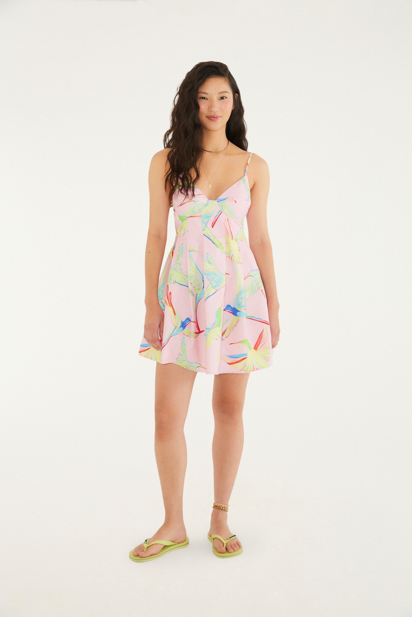 Vestido corto  Estampado colibrí