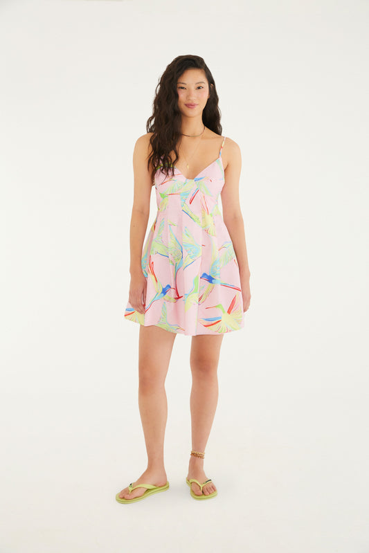 Vestido corto  Estampado colibrí