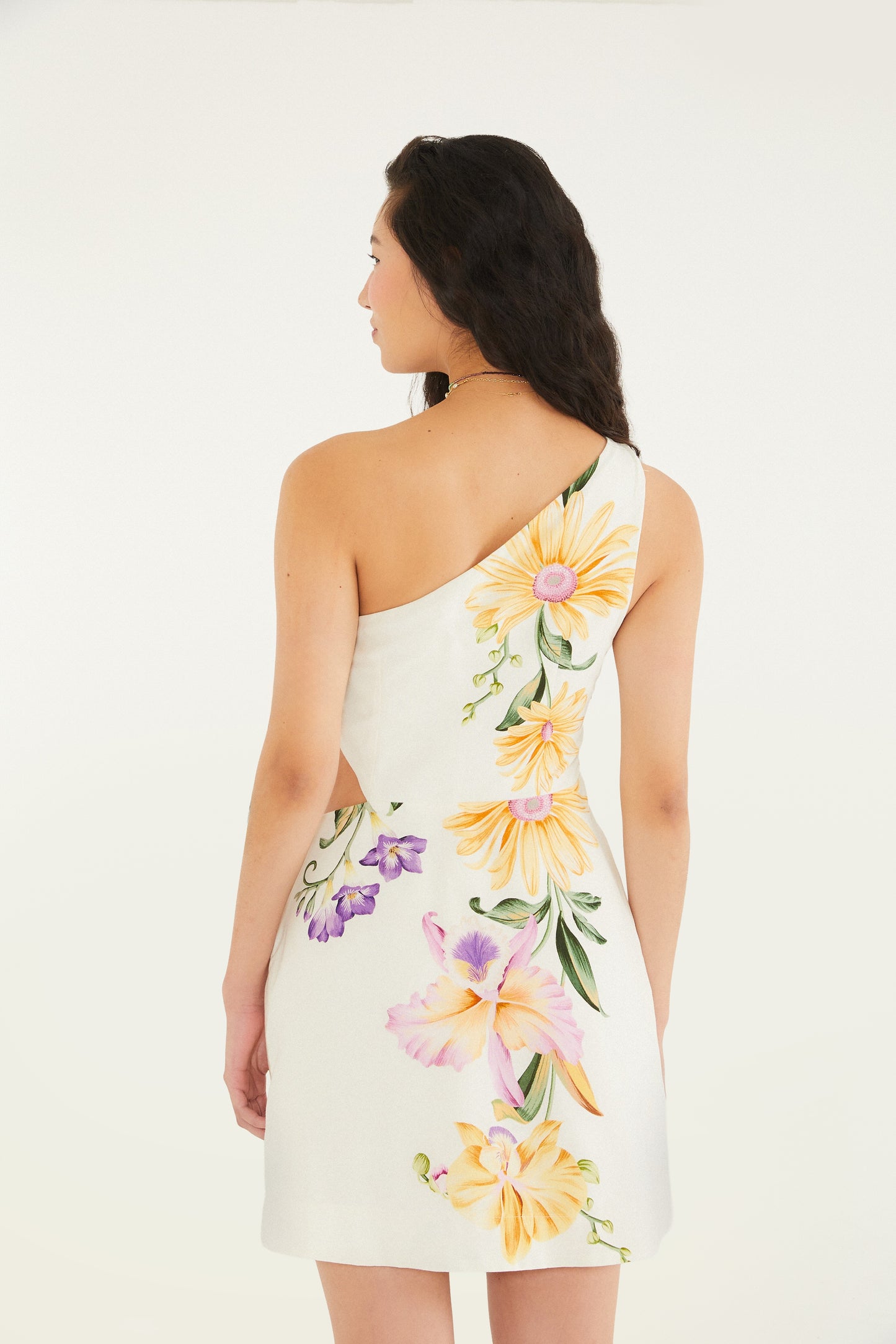 Vestido Corto Estampado Jardín de Orquídeas