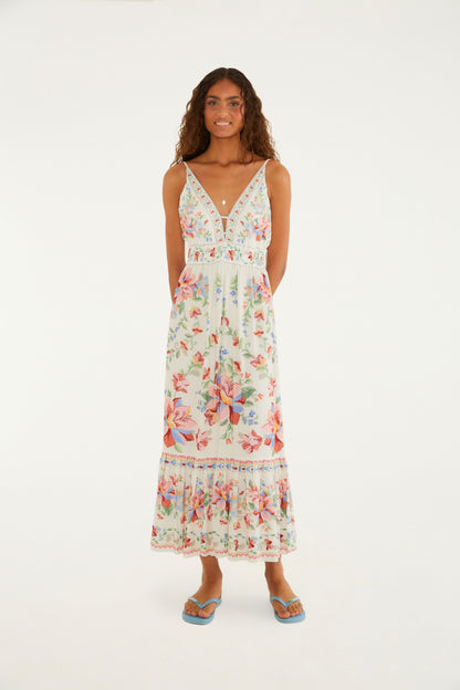 Vestido Midi Estampado Brisa Serena