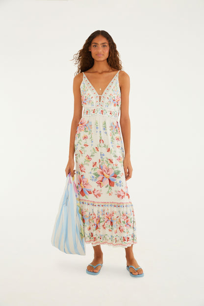 Vestido Midi Estampado Brisa Serena