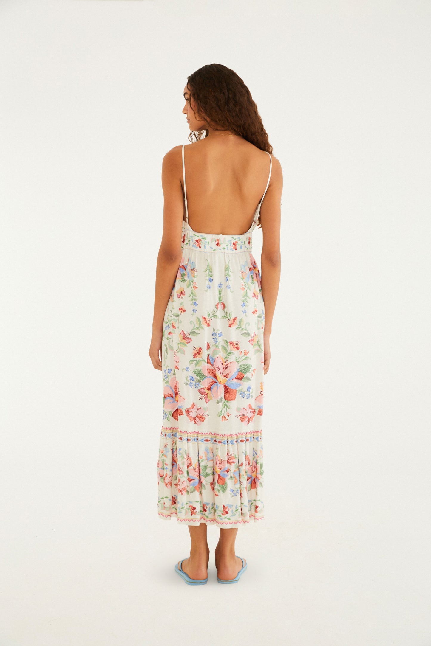 Vestido Midi Estampado Brisa Serena