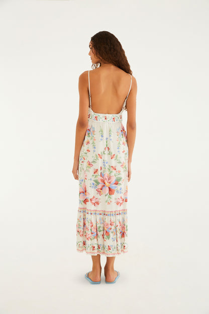 Vestido Midi Estampado Brisa Serena
