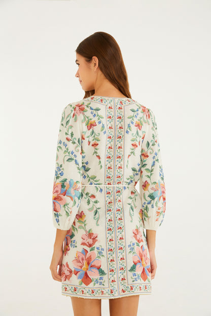 Vestido Corto Estampado Brisa Serena