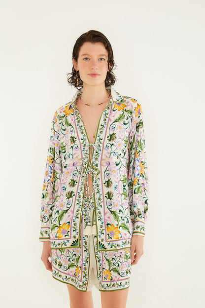 Blusa Estampada Azulejaria