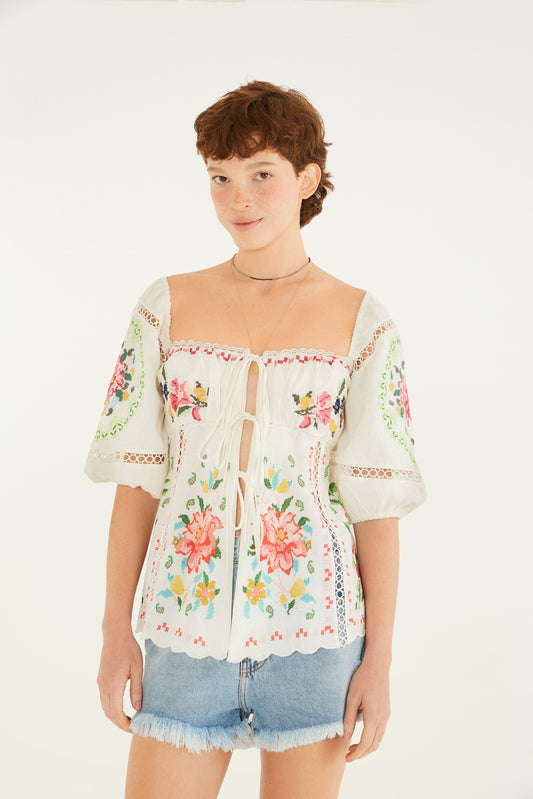 Blusa Bordada Brisa Serena