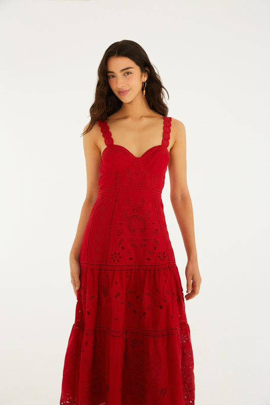 Vestido Richelieu Floral Mariana