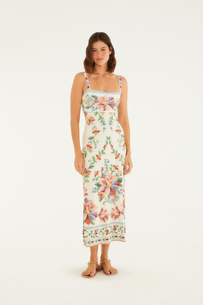 Vestido Midi Estampado Brisa Serena