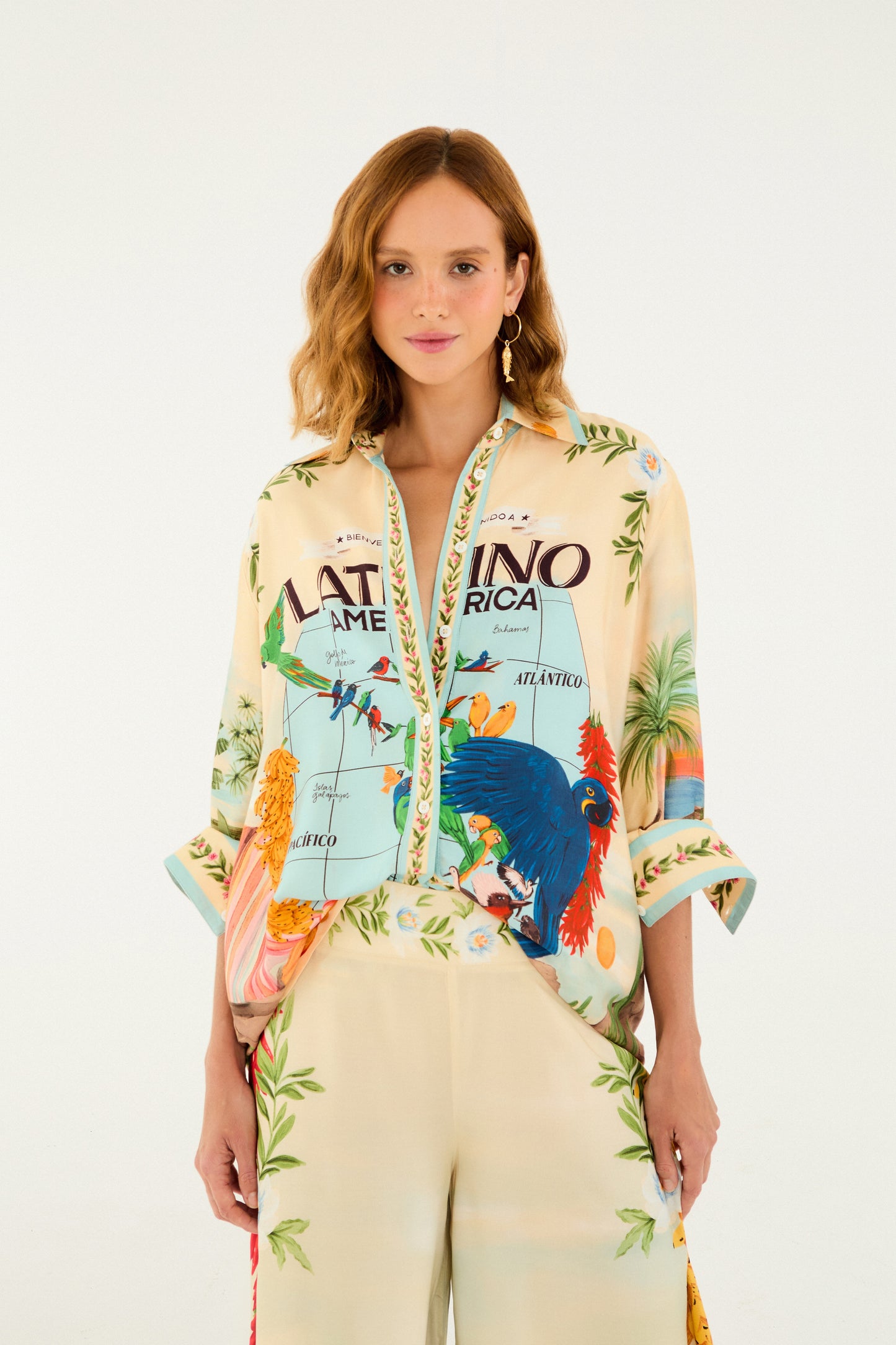 Camisa Estampada Mapa América Latina