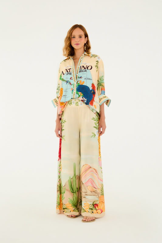 Pantalón Estampado Mapa América Latina