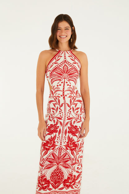 Vestido Midi Estampado Floral Cocoteros