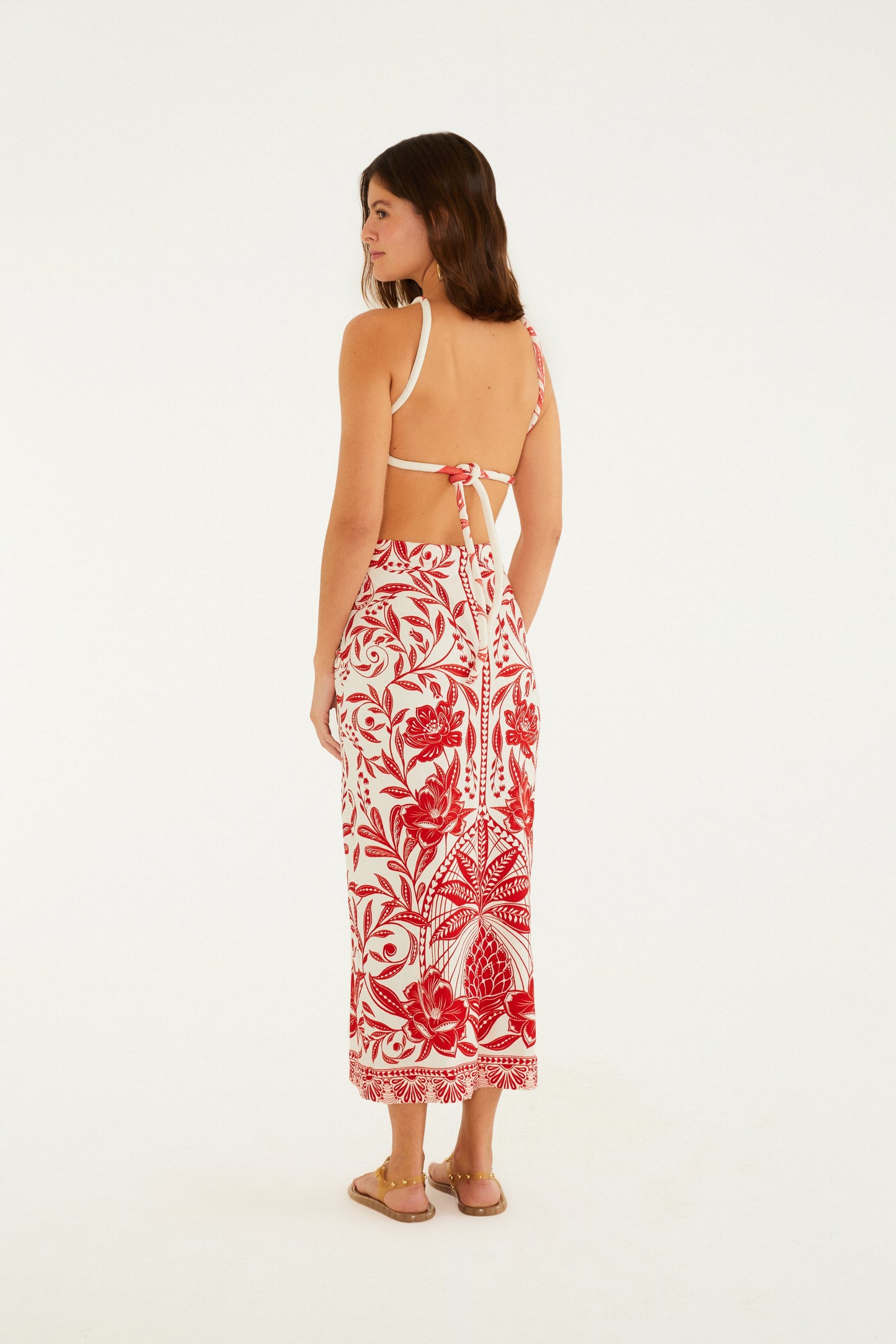 Vestido Midi Estampado Floral Cocoteros