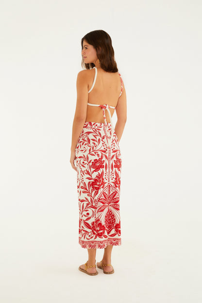 Vestido Midi Estampado Floral Cocoteros